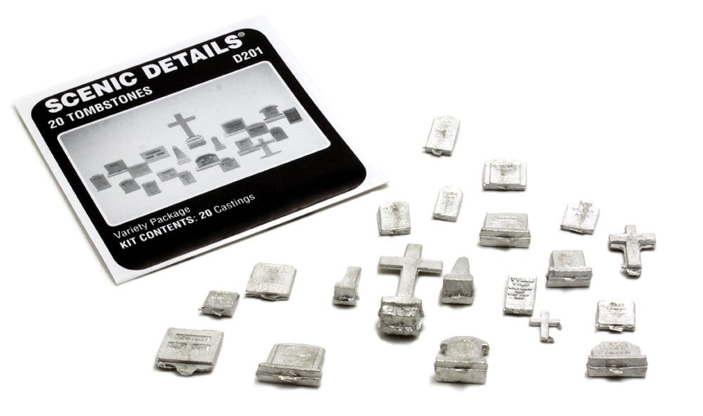 Woodland Scenics D201 HO Scale 20 Tombstones Kits