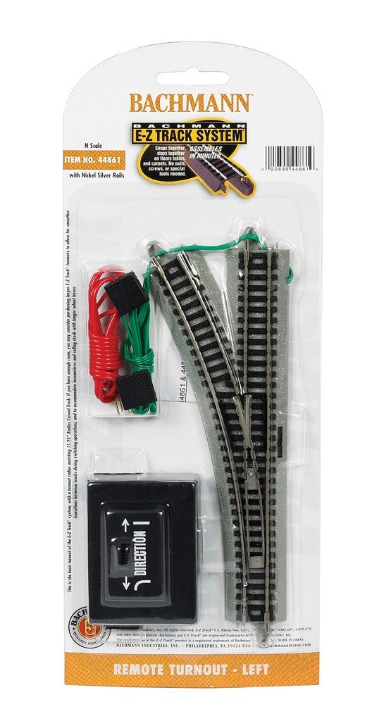 Bachmann 44861 N Scale EZ-Track LH Left Hand Remote Turnout