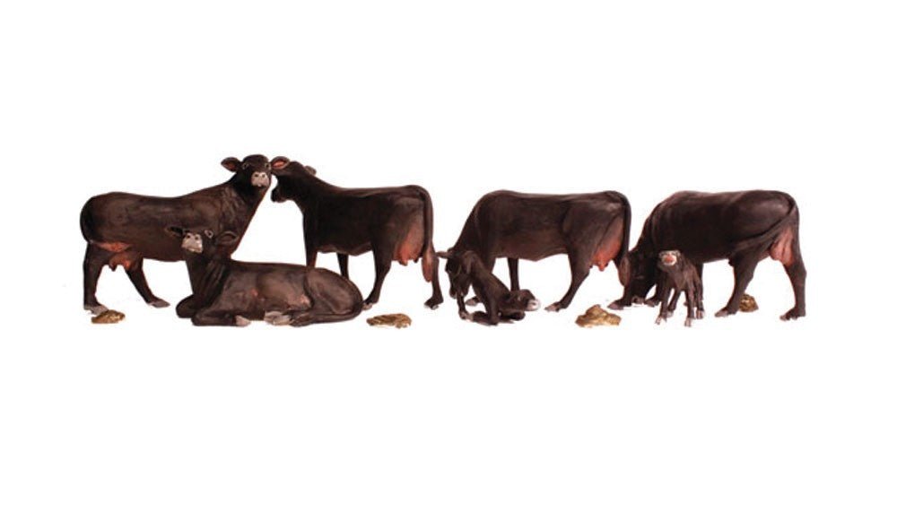 Woodland Scenics A2217 N Scale Black Angus Cows - Oakville Model Trains Depot