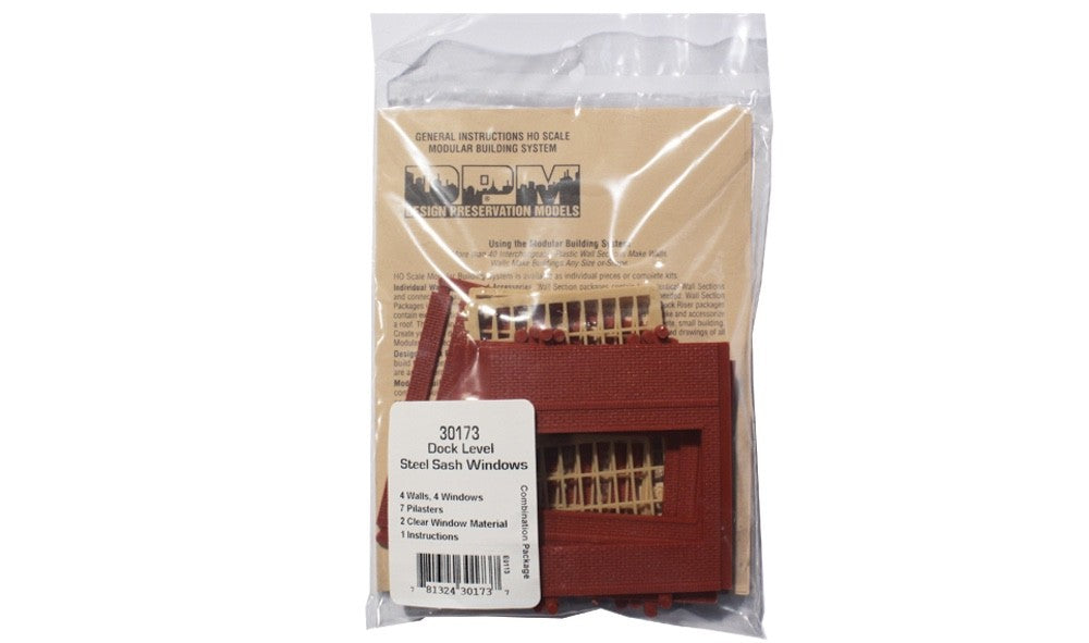 Woodland Scenics DPM 30173 HO Scale Dock Level Steel Sash Window Kit
