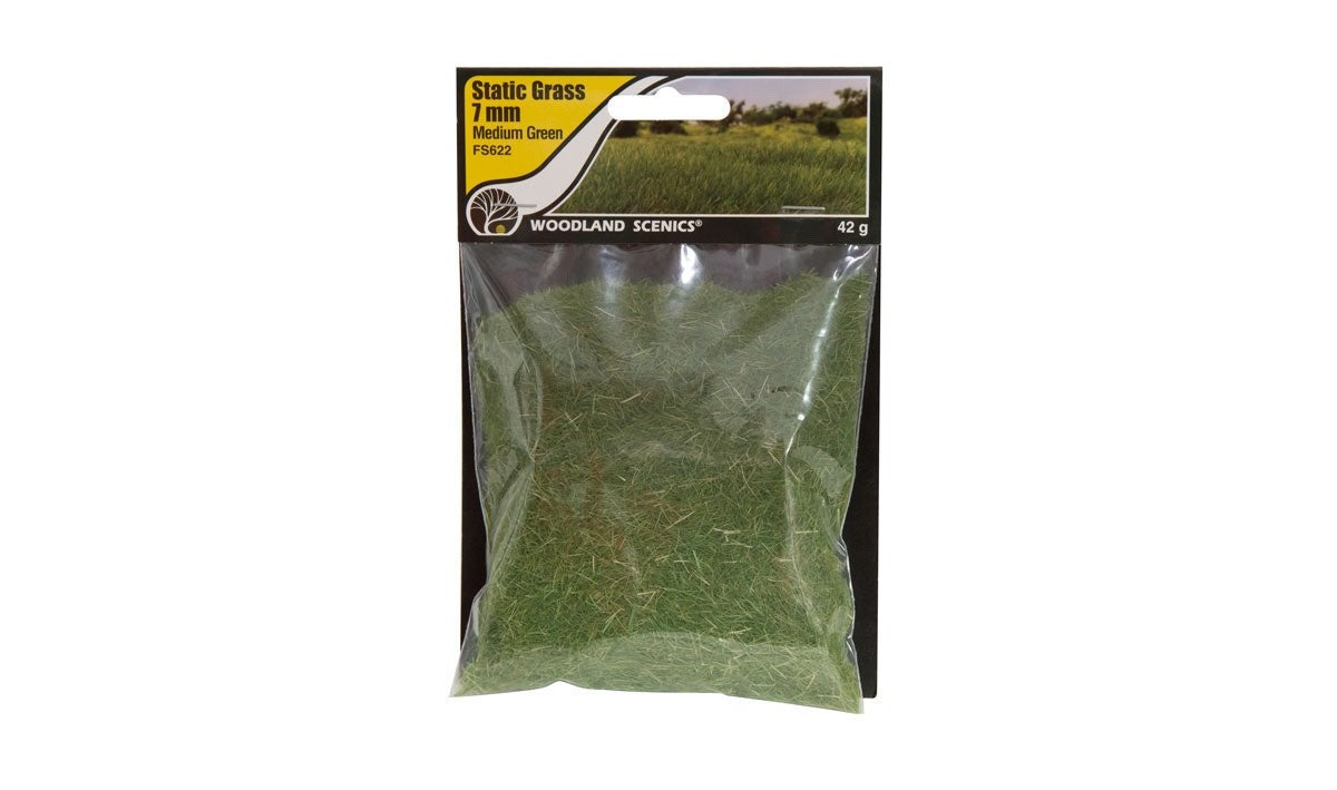 Woodland Scenics FS622 Static Grass Medium Green 7mm