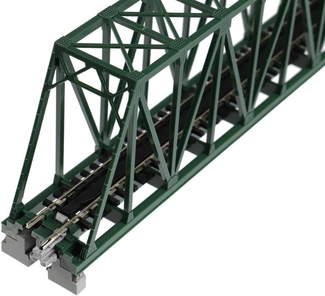 KATO 20 - 431 N Scale Unitrack 248mm (9 - 3/4") Single - Track Truss Bridge - Green - Oakville Model Trains Depot