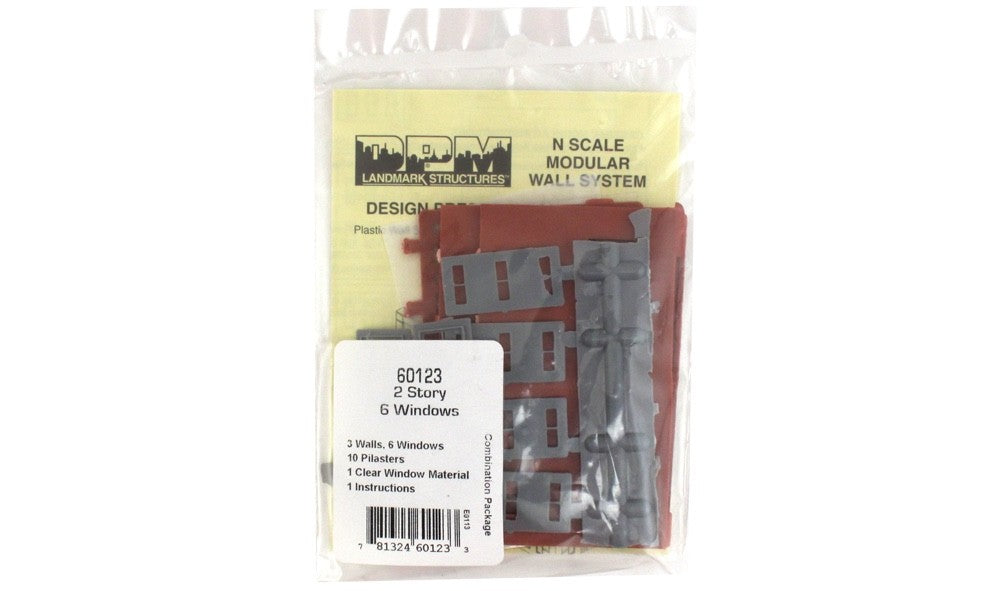 Woodland Scenics DPM 60123 N Scale Two-Story 6-Windows Kit