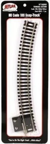 Atlas 845 HO Scale Code 100 18" Radius Curved Terminal Track - Oakville Model Trains Depot