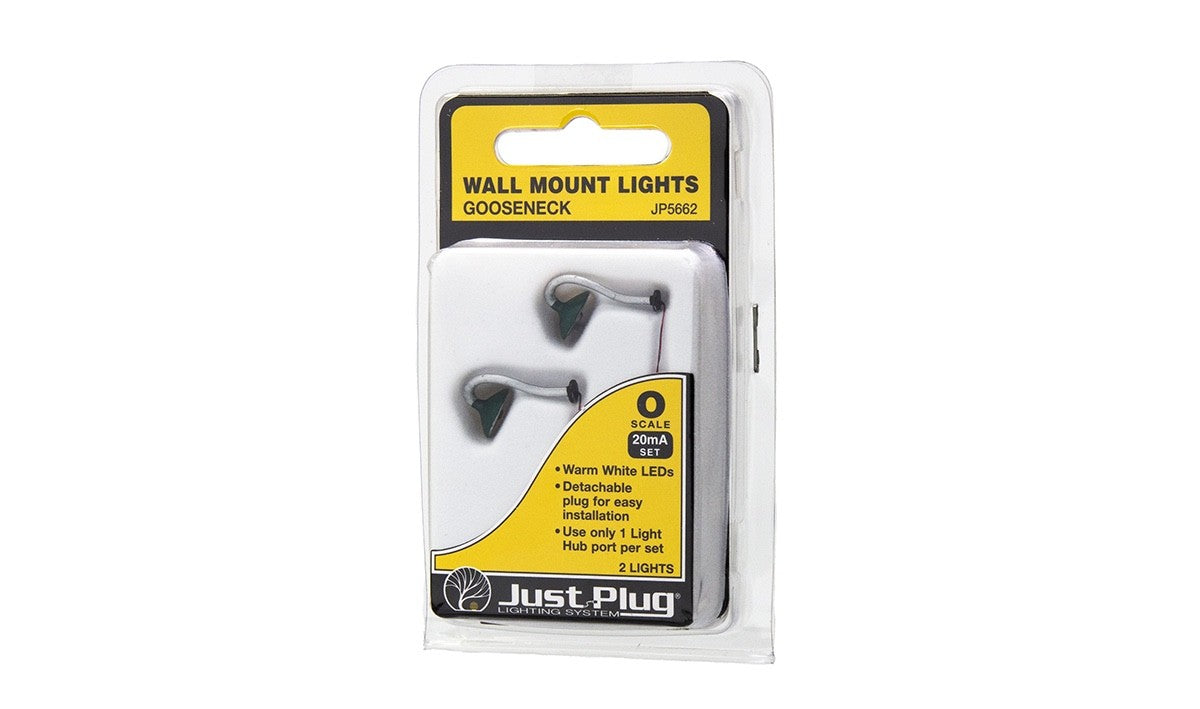 Woodland Scenics JP5662 O Scale Gooseneck Wall Mount Lights