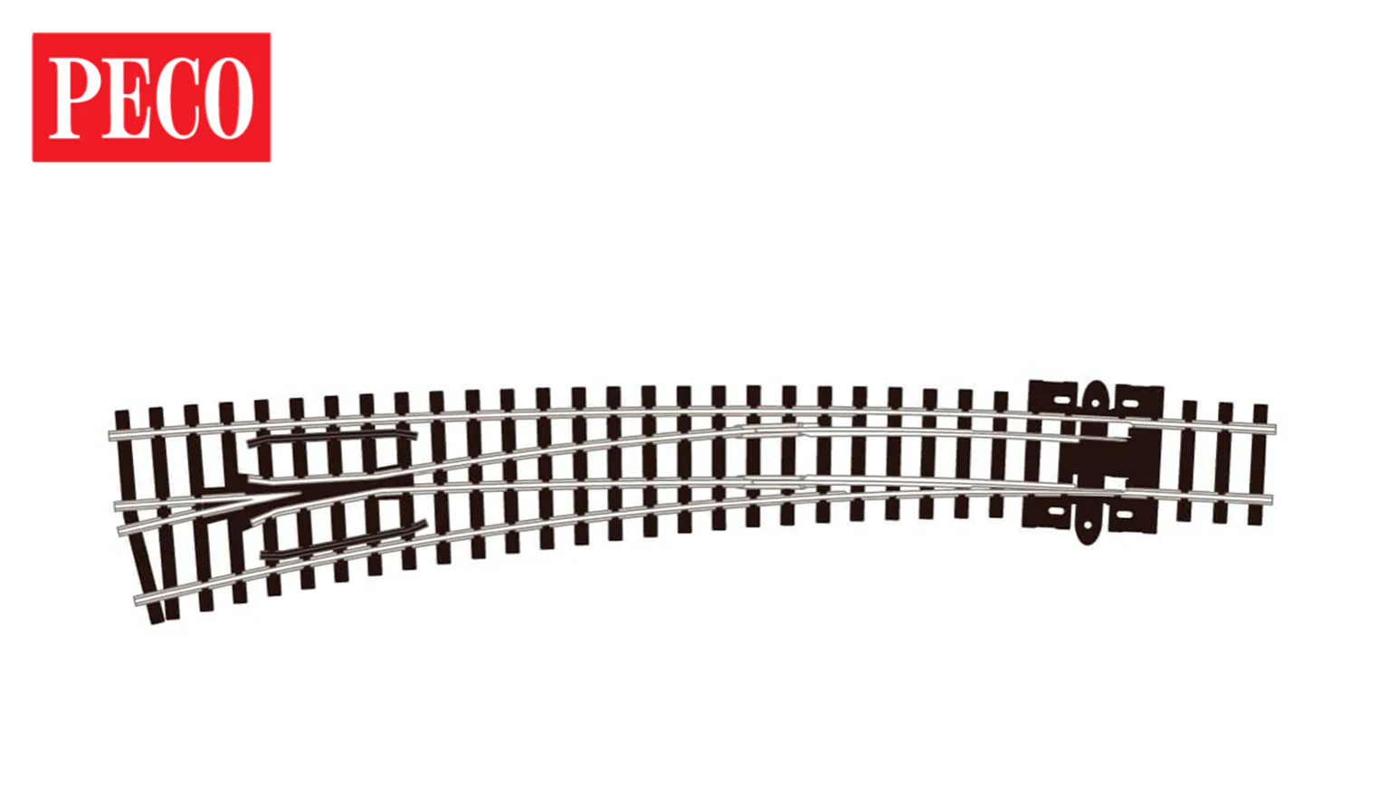 Peco SL-E387 N Scale Code 80 Curved LH Left hand Turnout with ElectroFrog - New