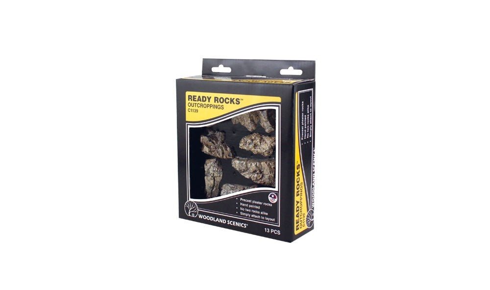 Woodland Scenics 1139 Outcropping Ready Rocks 13pcs - Oakville Model Trains Depot