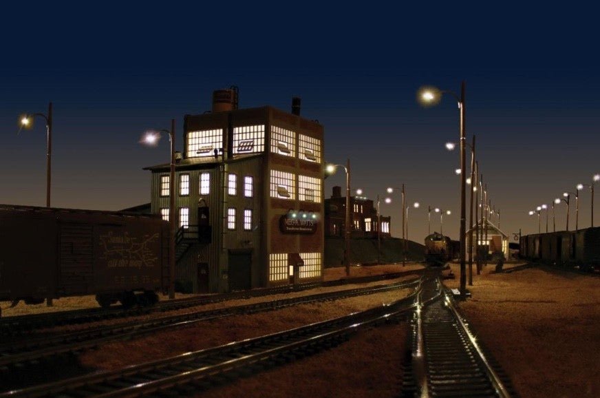 Woodland Scenics JP5638 N Scale Wooden Pole Street Lights - 3pcs - Oakville Model Trains Depot