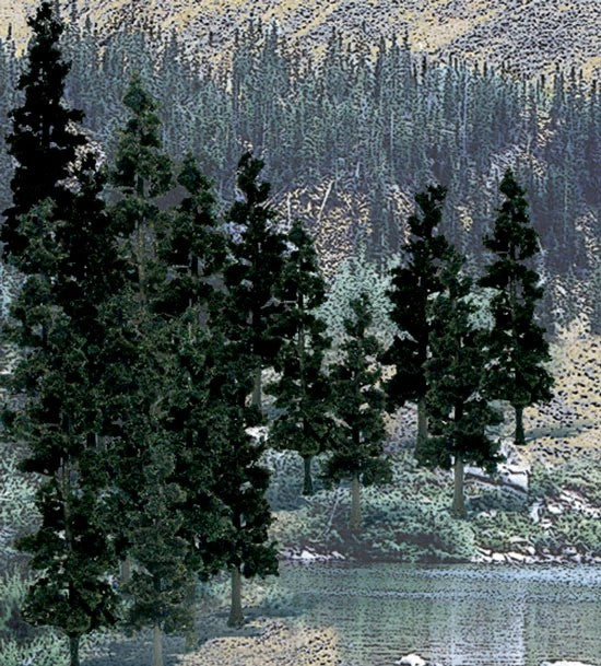 Woodland Scenics TR1581 Ready Made Trees™ Value Pack 4"-6" Conifer Colors- 24pcs