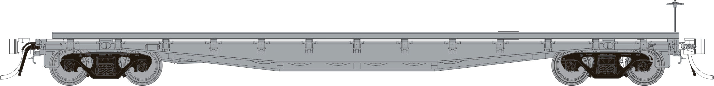 Rapido HO F30A 50' Flat Car MOW w/deck rails: Painted, Unlettered: Single Car