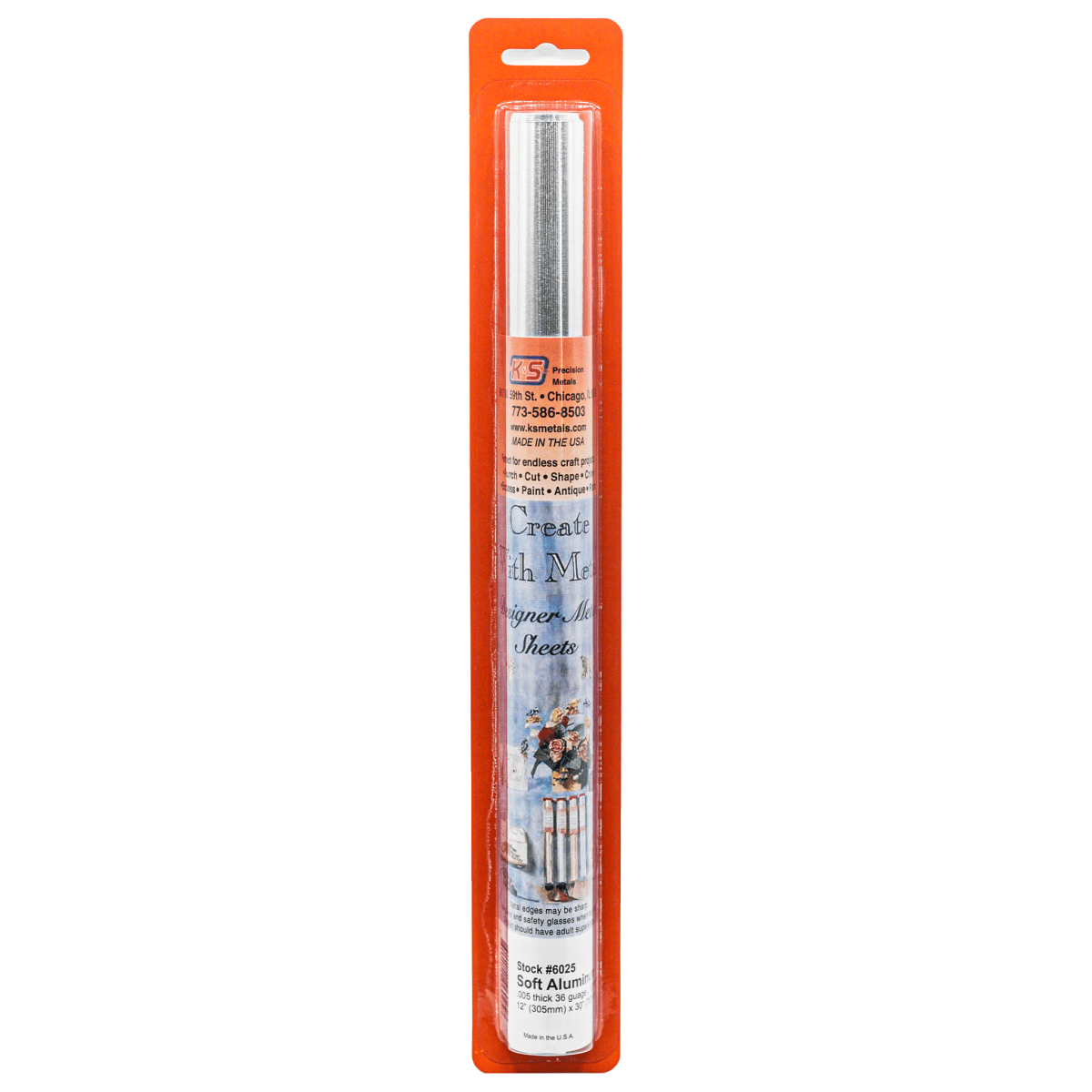 K&S 6025 Aluminum Crafting Foil 0.005" Thick x 12" Wide x 30" Long (1 Roll) - Oakville Model Trains Depot