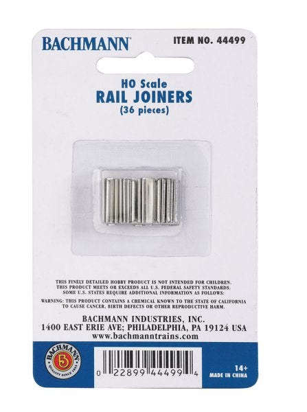 Bachmann 44499 HO Scale E-Z Track Rail Joiners - 36pcs