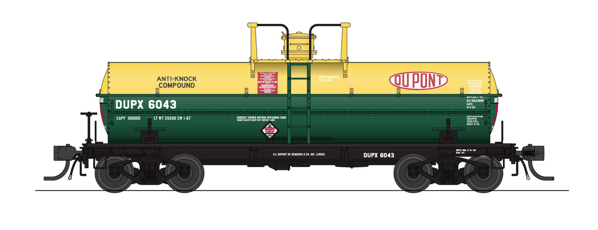 Broadway Limited Imports 10353 HO 6000 Gallon Tank, Dupont, Green & Yellow, 2-pack (DUPX 6033, DUPX 6034)