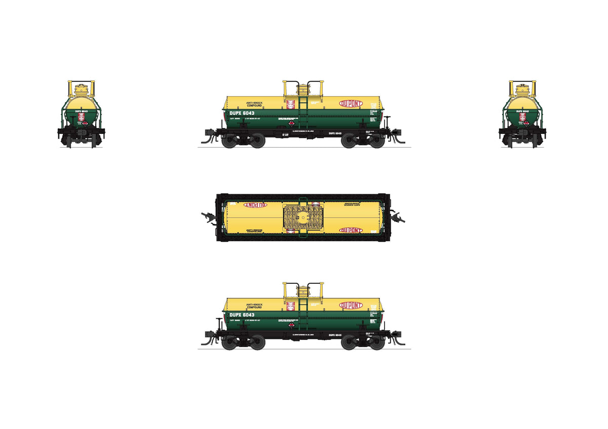 Broadway Limited Imports 10353 HO 6000 Gallon Tank, Dupont, Green & Yellow, 2-pack (DUPX 6033, DUPX 6034) - view 2