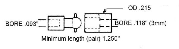 Grandt Line 7004 Universal Joint -- Bores 3mm & 3/32" - pkg(2)