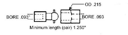 Grandt Line 7009 Delrin U-Joint -- Bore .093" - pkg(2)