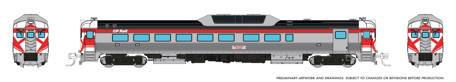 Rapido N Budd RDC-2 (Ph 2) (DC/DCC/Sound): CP Rail - Action Red: #9108