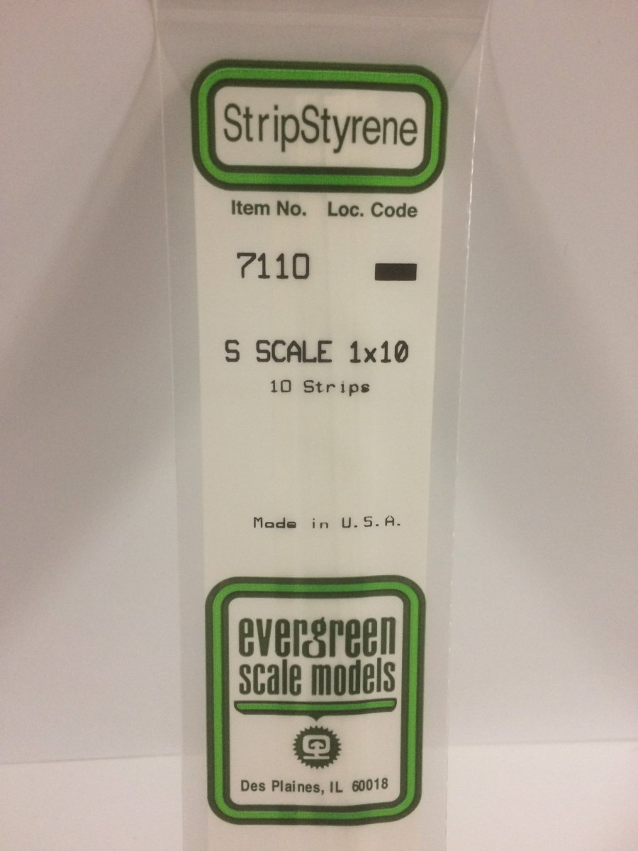 Evergreen 7110 .015" X .156" Opaque White Polystyrene S Scale Strips (1x10) (10 pcs) - Oakville Model Trains Depot