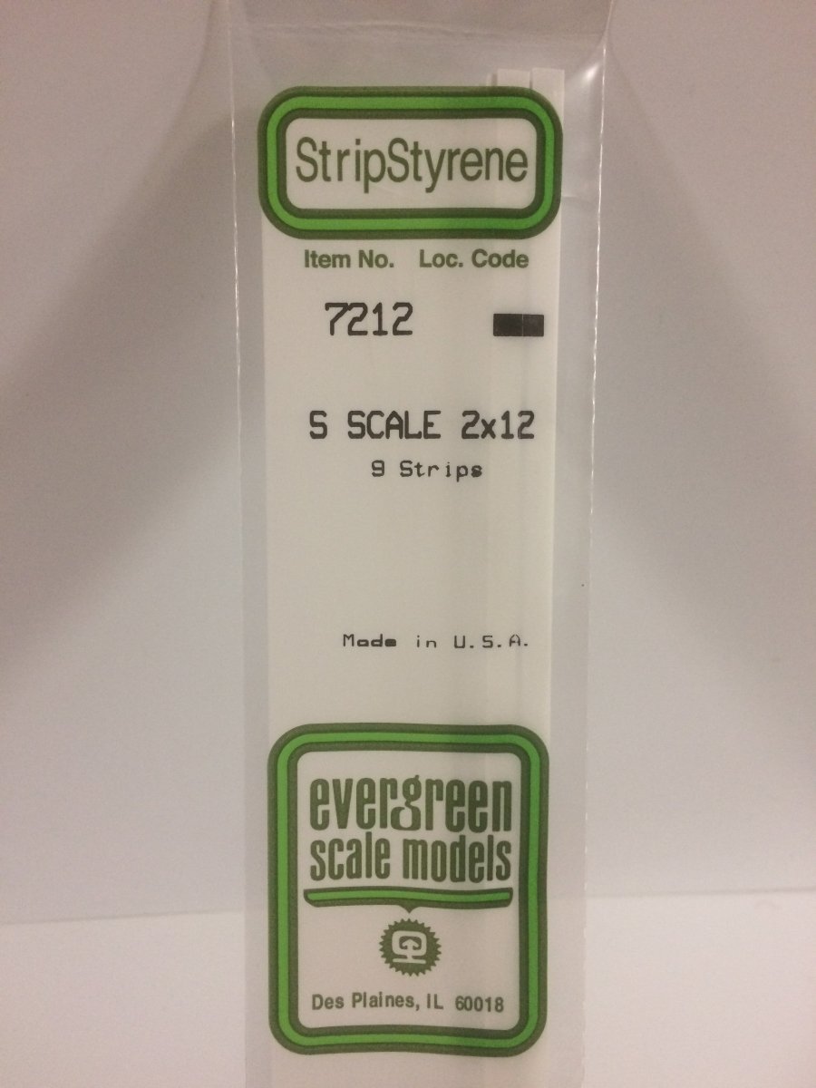 Evergreen 7212 .030" X .188" Opaque White Polystyrene S Scale Strips (2x12) (9 pcs) - Oakville Model Trains Depot