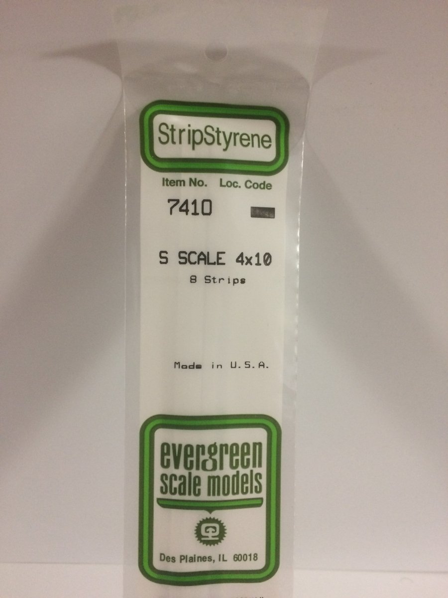 Evergreen 7410 .062" X .156" Opaque White Polystyrene S Scale Strips (4x10) (8 pcs) - Oakville Model Trains Depot