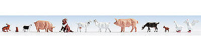 Walthers SceneMaster 6029 HO Scale Farmhouse Animals - pkg(12)