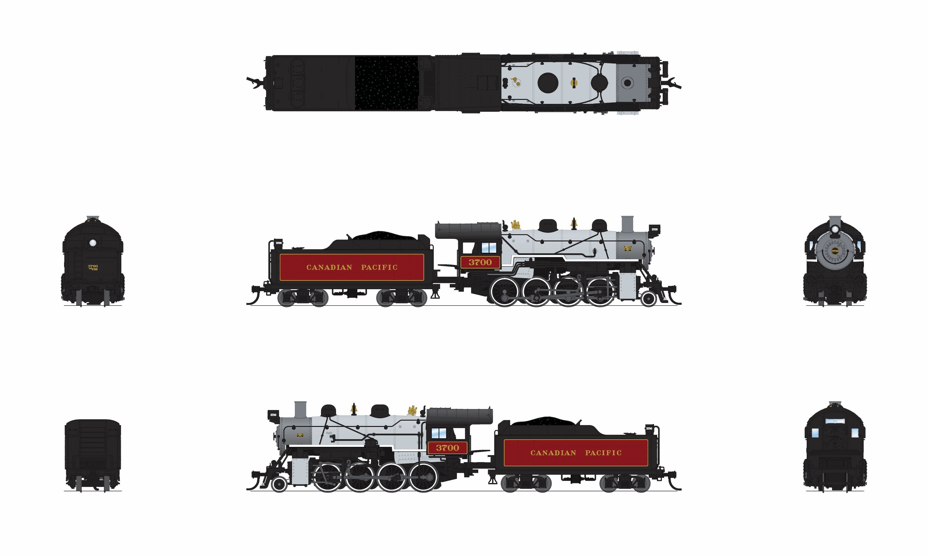 BLI 8379 N 2-8-0 CP 3718 - underside view