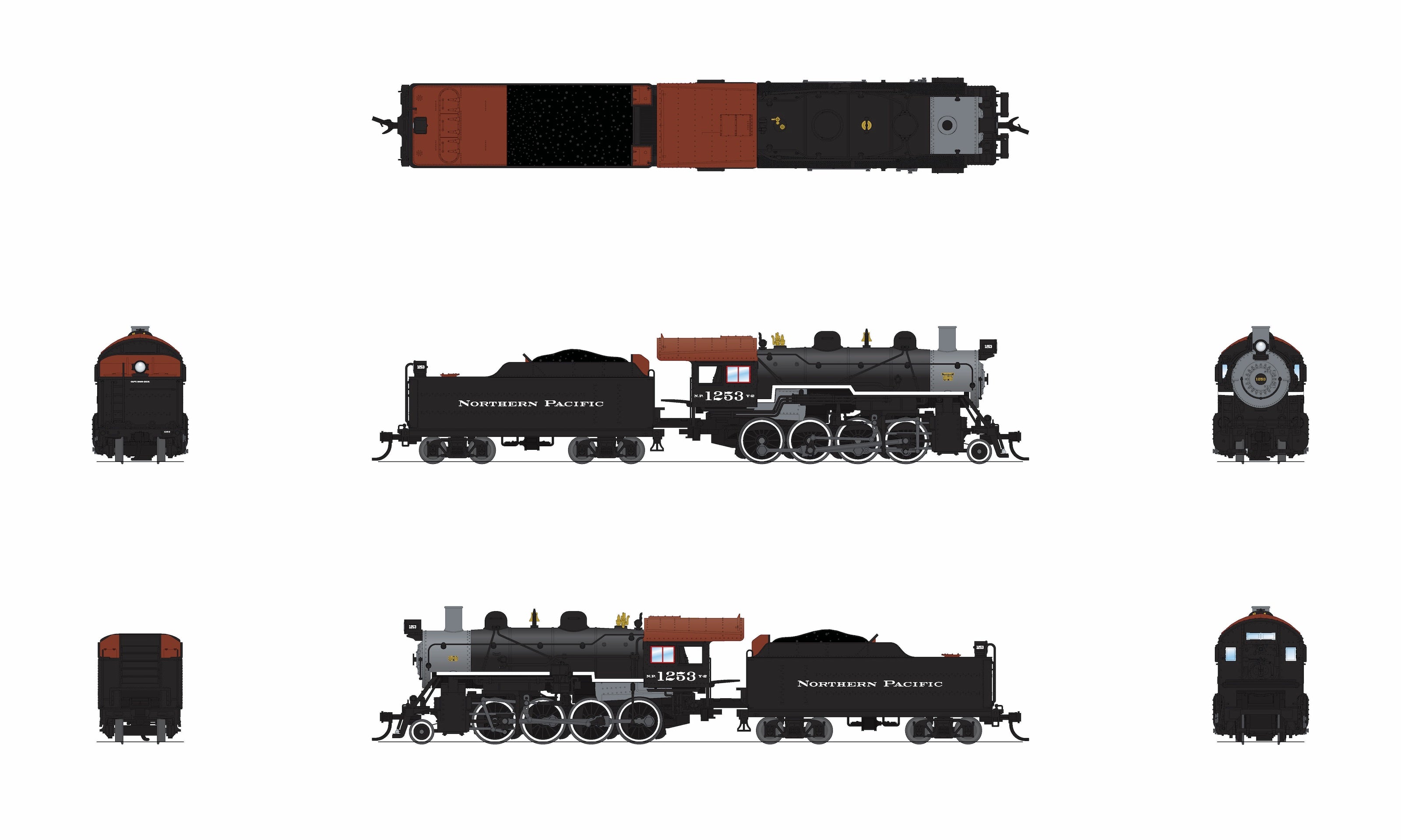 BLI 8385 N 2-8-0 NP 1254 - underside view
