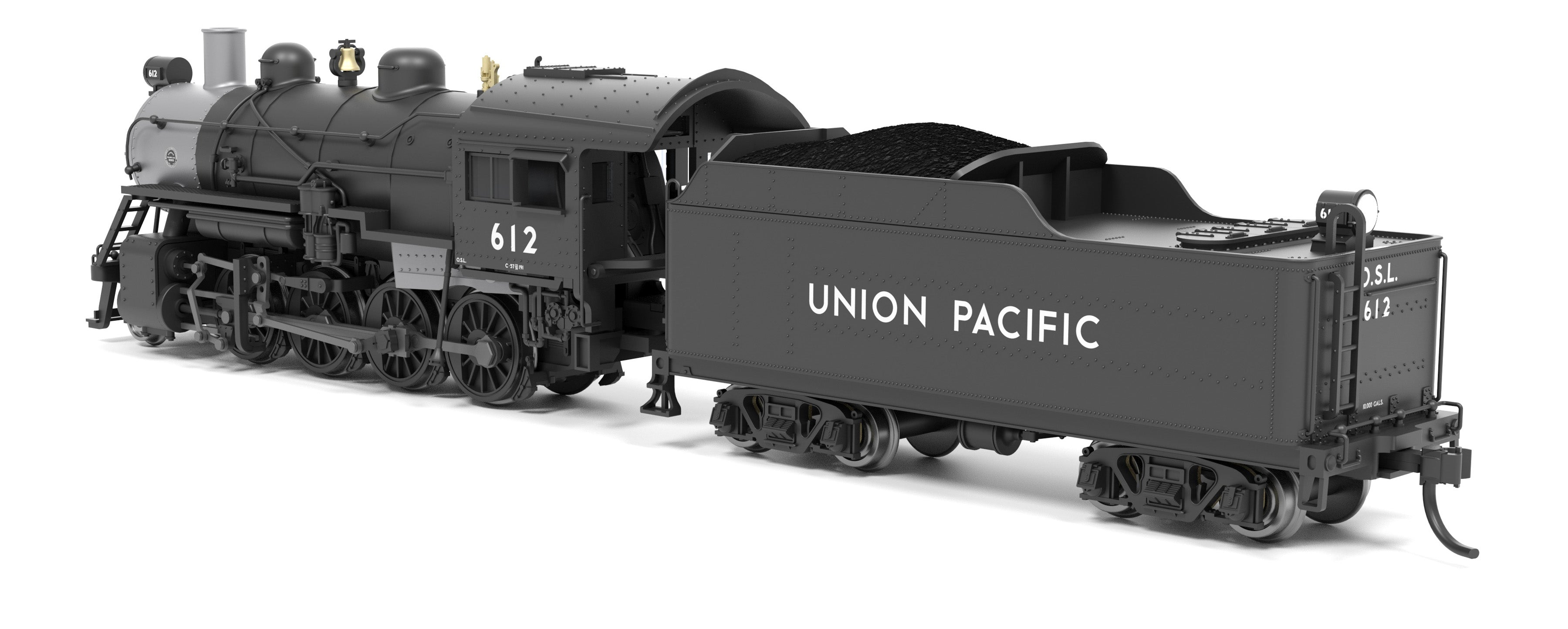 BLI 8389 N 2-8-0 UP 612 - front 3/4 view