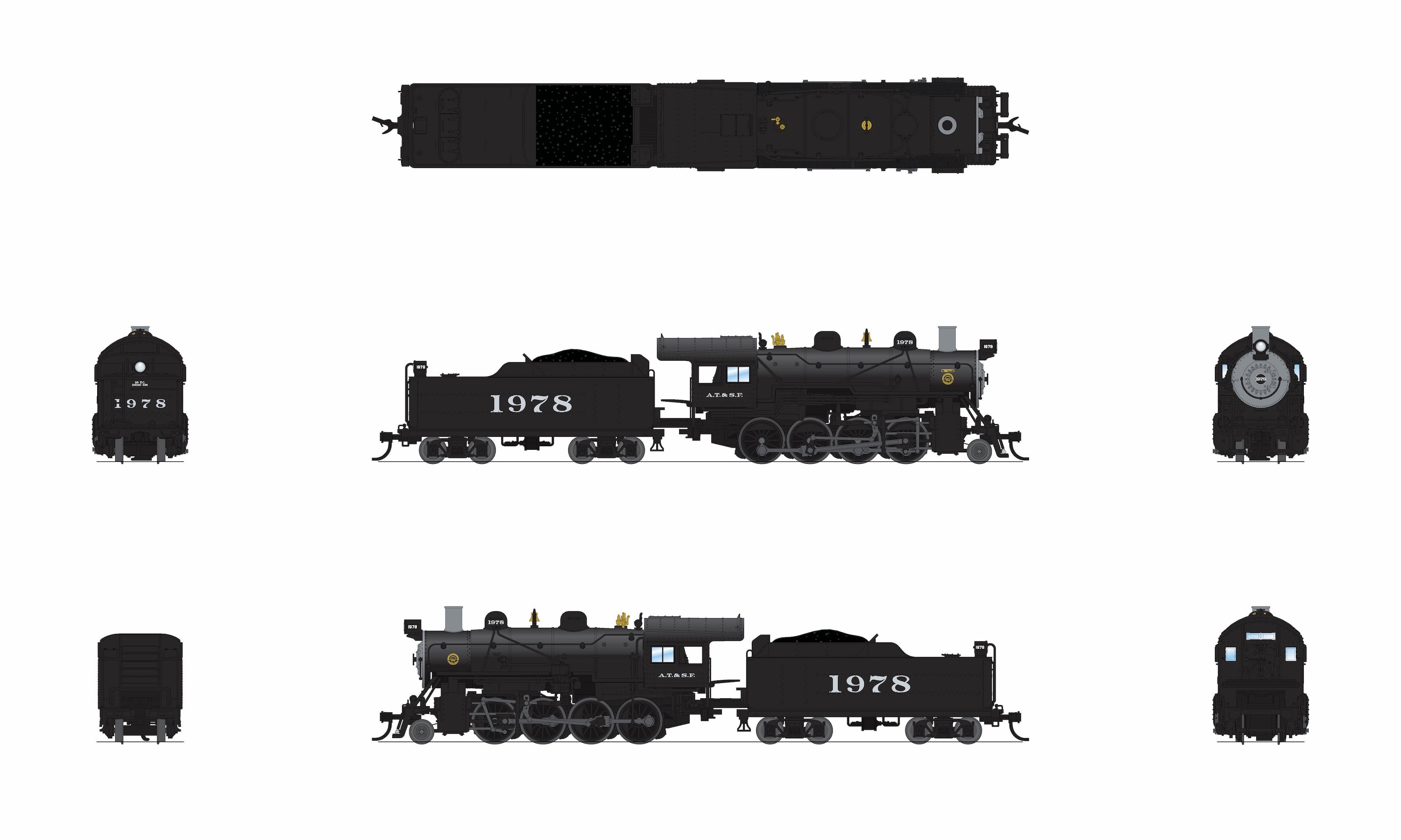 BLI 8398 N 2-8-0 ATSF 1978 - underside view