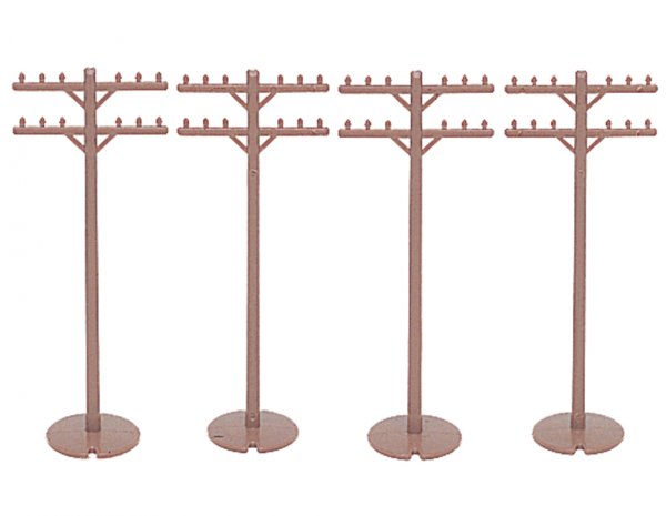 Bachmann 42102 HO Scale Telephone Poles - 12pcs
