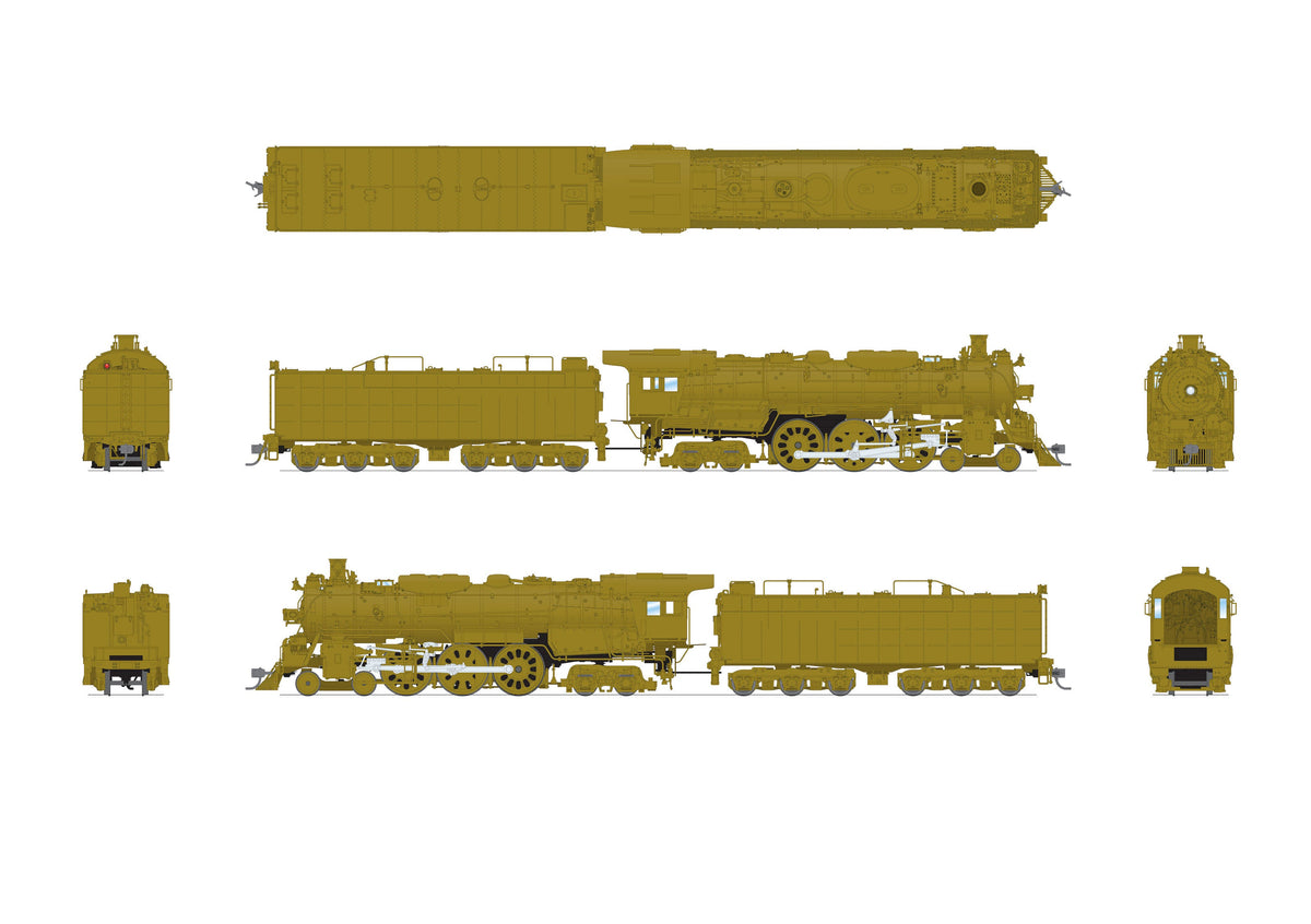 Broadway Limited Imports 8878 HO ATSF 3460 Class 4-6-4, Painted Brass, Unlettered, No-Sound / DCC-Ready - view 2