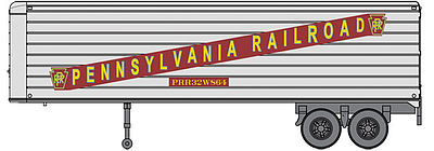Walthers SceneMaster 2405 HO Scale 35' Fluted-Side Trailer 2-Pack Pennsy