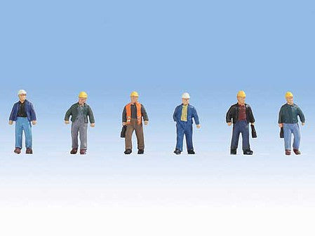 Walthers SceneMaster 6047 HO Scale Construction Workers pkg(6) - Set #2