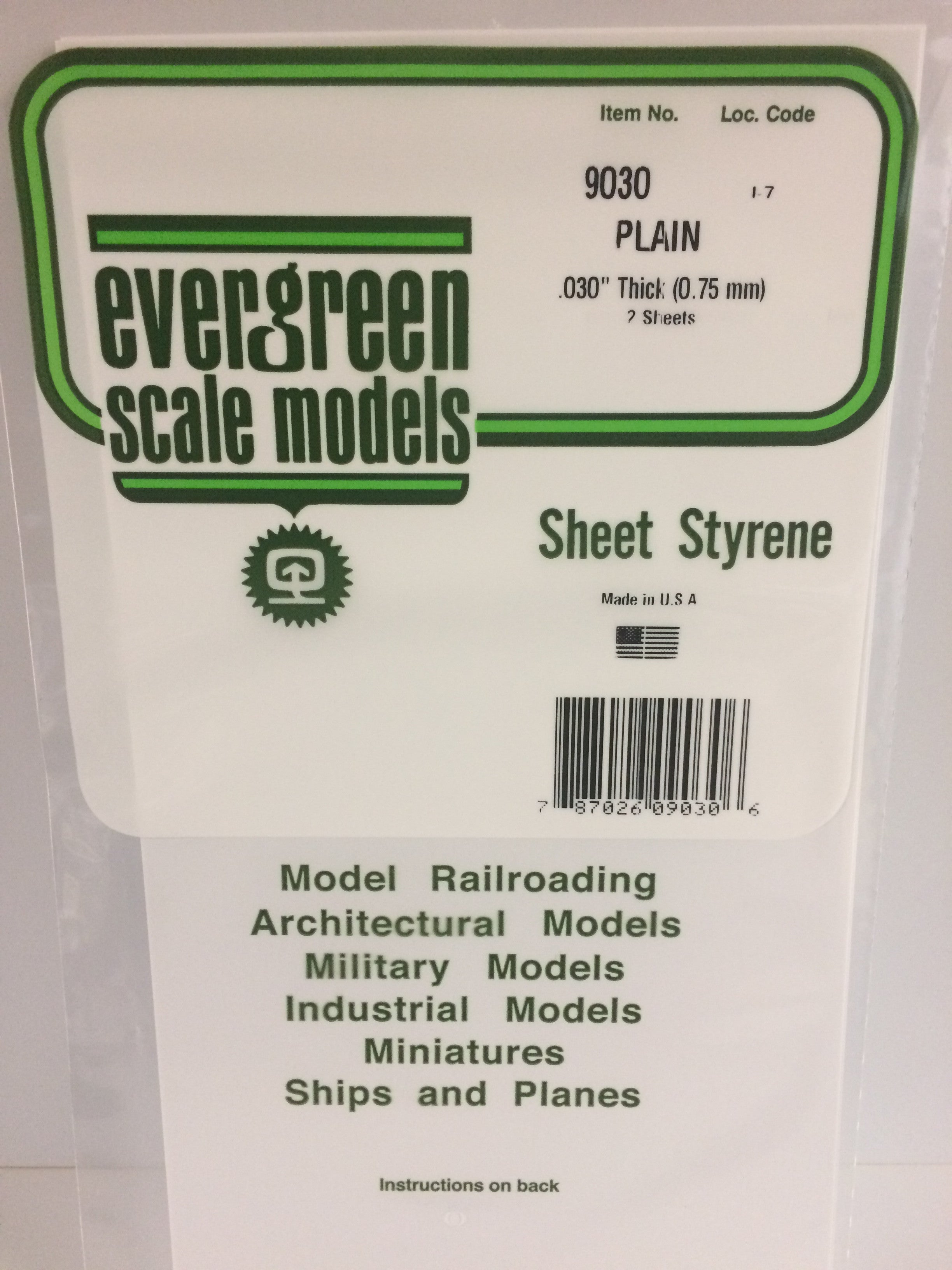Evergreen 19030 .030" 12" X 24" Opaque White Polystyrene Sheet Bulk Pack (8 pcs)