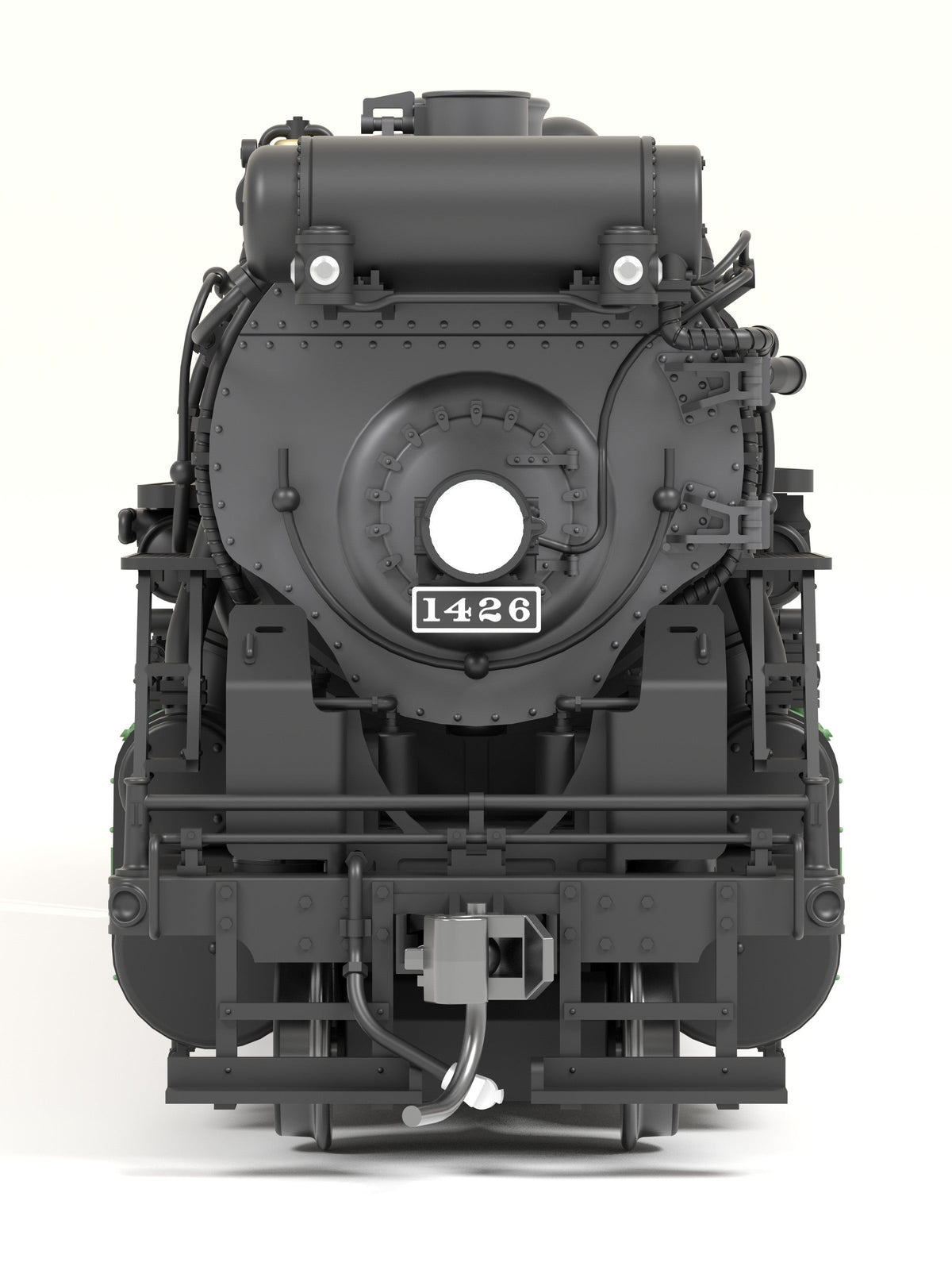 Broadway Limited Imports 9606 HO Boston & Albany A-1b Berkshire 2-8-4 (Brass-Hybrid), B&A #1426, 1930s Appearance w/ Sea Green Boiler, 4-Axle Tender, Roman Lettering, Paragon4 Sound/DC/DCC, Smoke — view 7