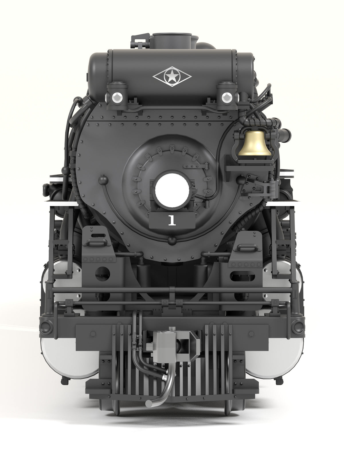 Broadway Limited Imports 9613 HO Lima A-1 Berkshire 2-8-4 (Brass-Hybrid), Lima Locomotive Works #1, 1920s Appearance, Stealth Series, No-Sound / DCC-Ready — view 7