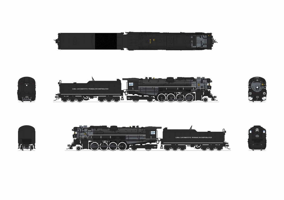 Broadway Limited Imports 9612 HO Lima A-1 Berkshire 2-8-4 (Brass-Hybrid), Lima Locomotive Works #1, 1920s Appearance, Paragon4 Sound/DC/DCC, Smoke — view 10