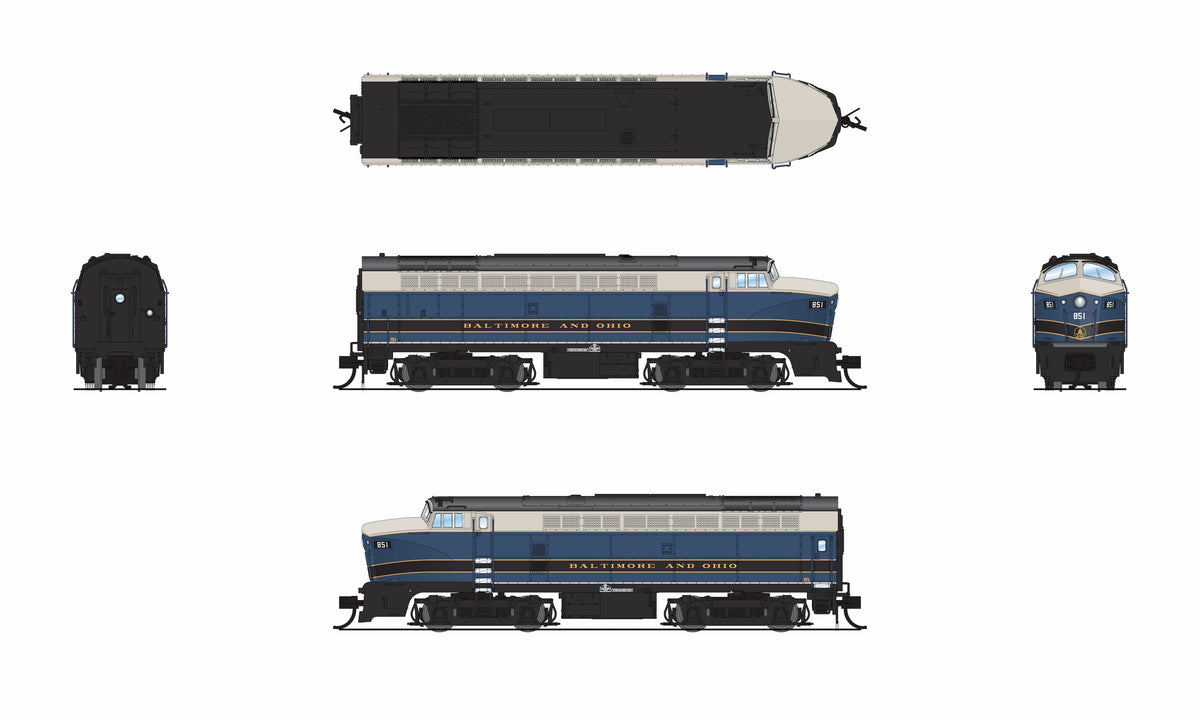 Broadway Limited Imports 9628 N B&O Sharknose, RF-16 A, As-Delivered, 857A, Paragon4 Sound/DC/DCC - view 8