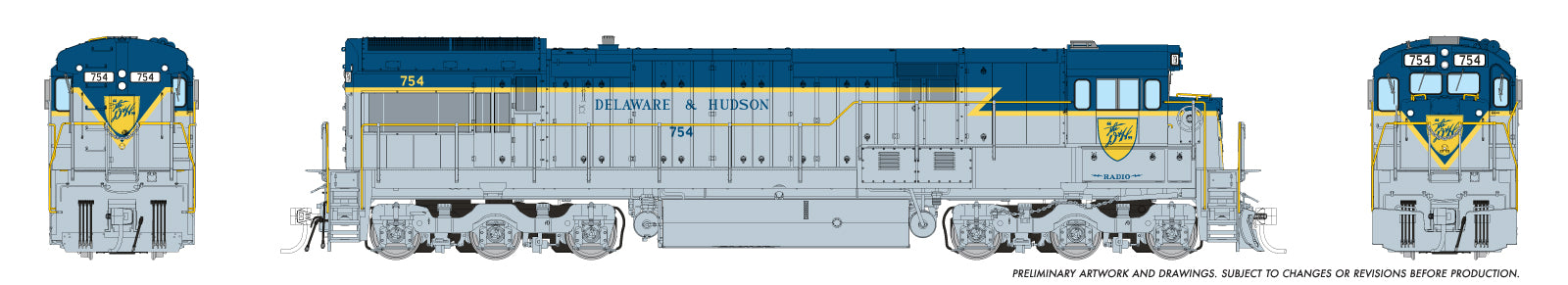 Rapido HO GE U36C (DC/Silent): Santa Fe - Yellow Warbonnet: #8732