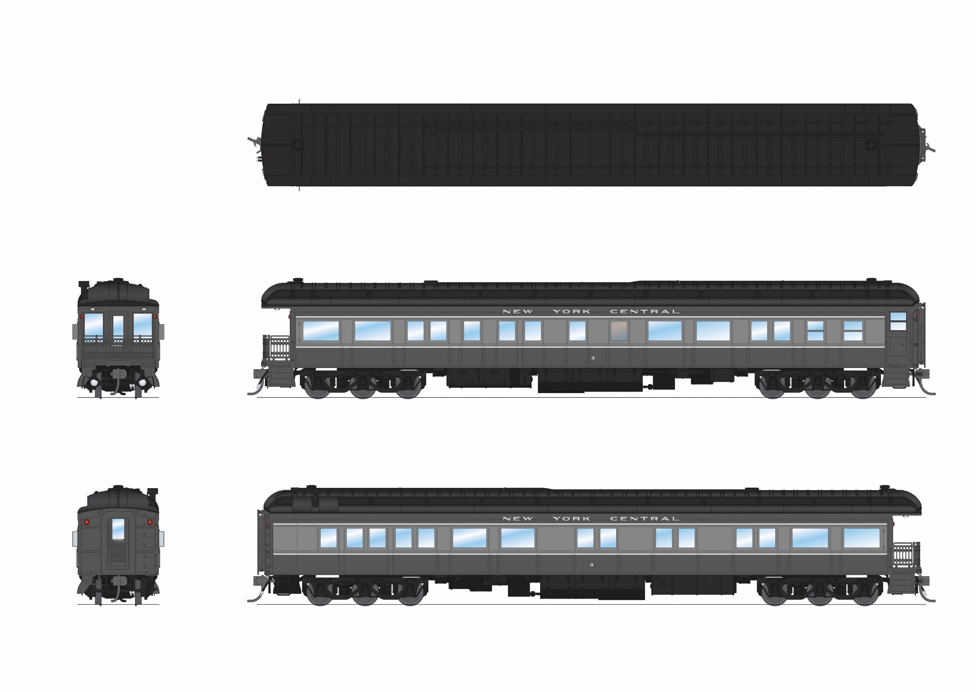 BLI 9715 HO NYC Heavyweight Pass Set NYC 254 - trucks and fuel tank