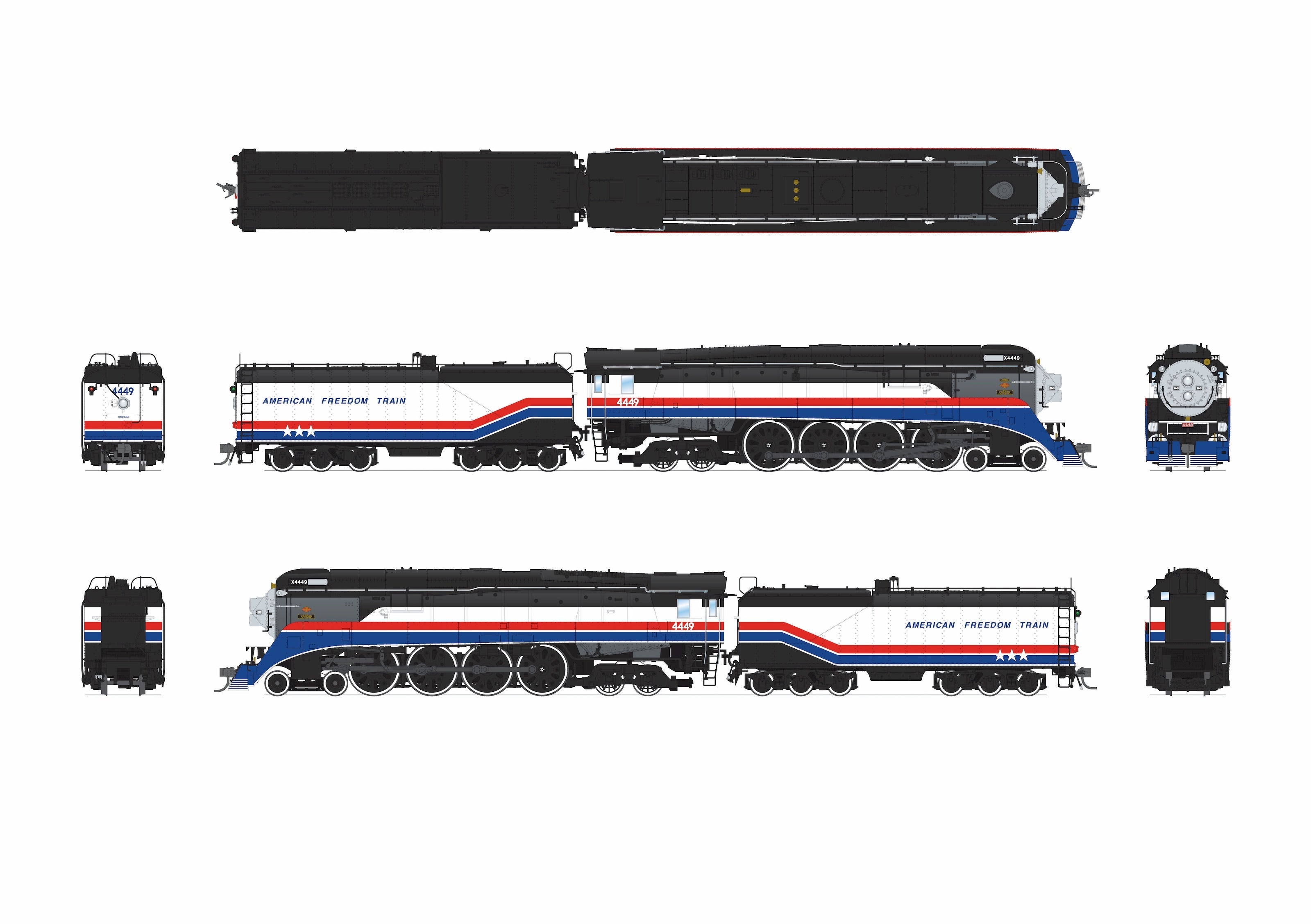 BLI 9841 HO GS-4 SP 4449 - front 3/4 view
