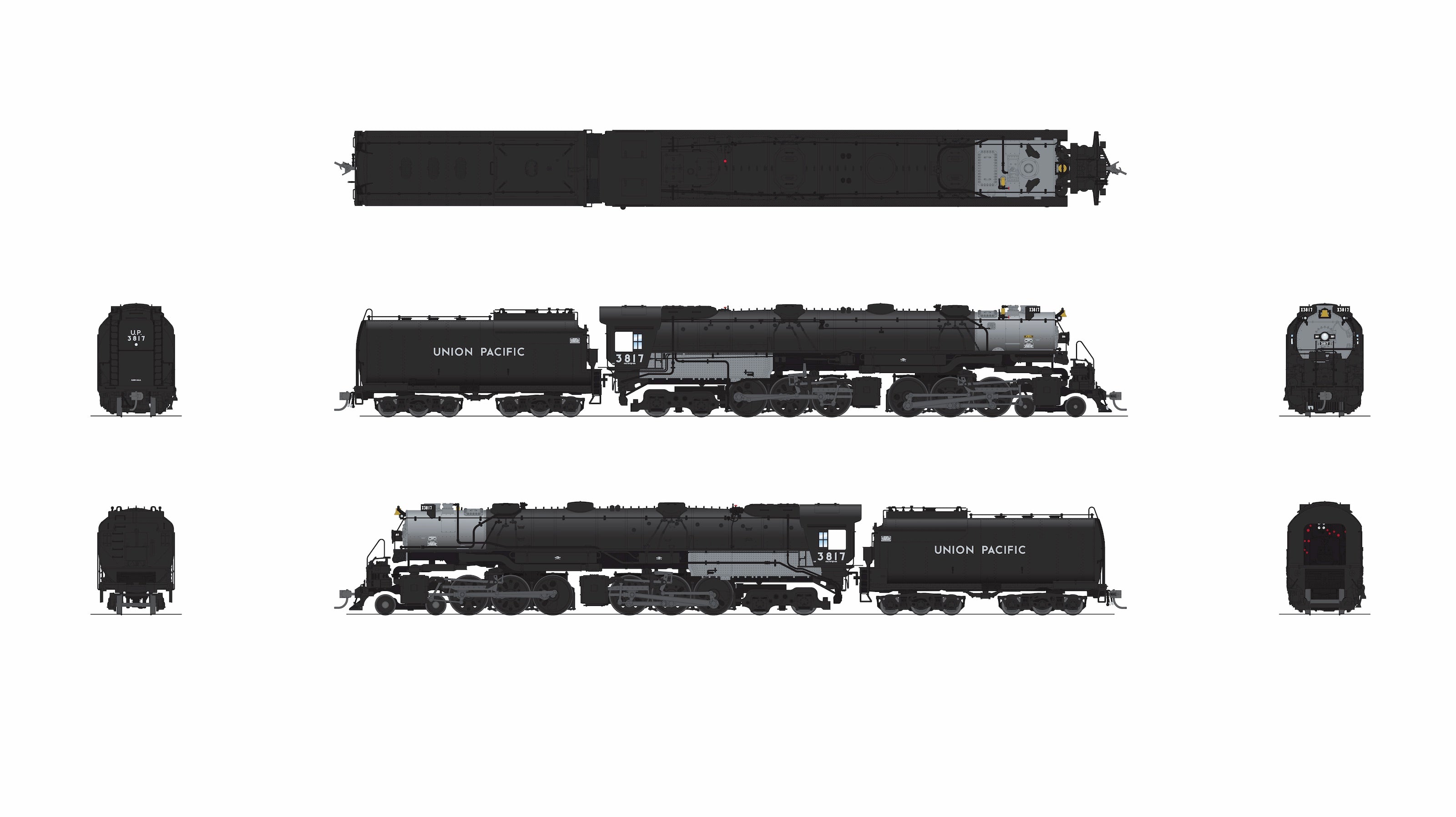 BLI 9901 HO Challenger CSA-2 UP 3817 - side profile view