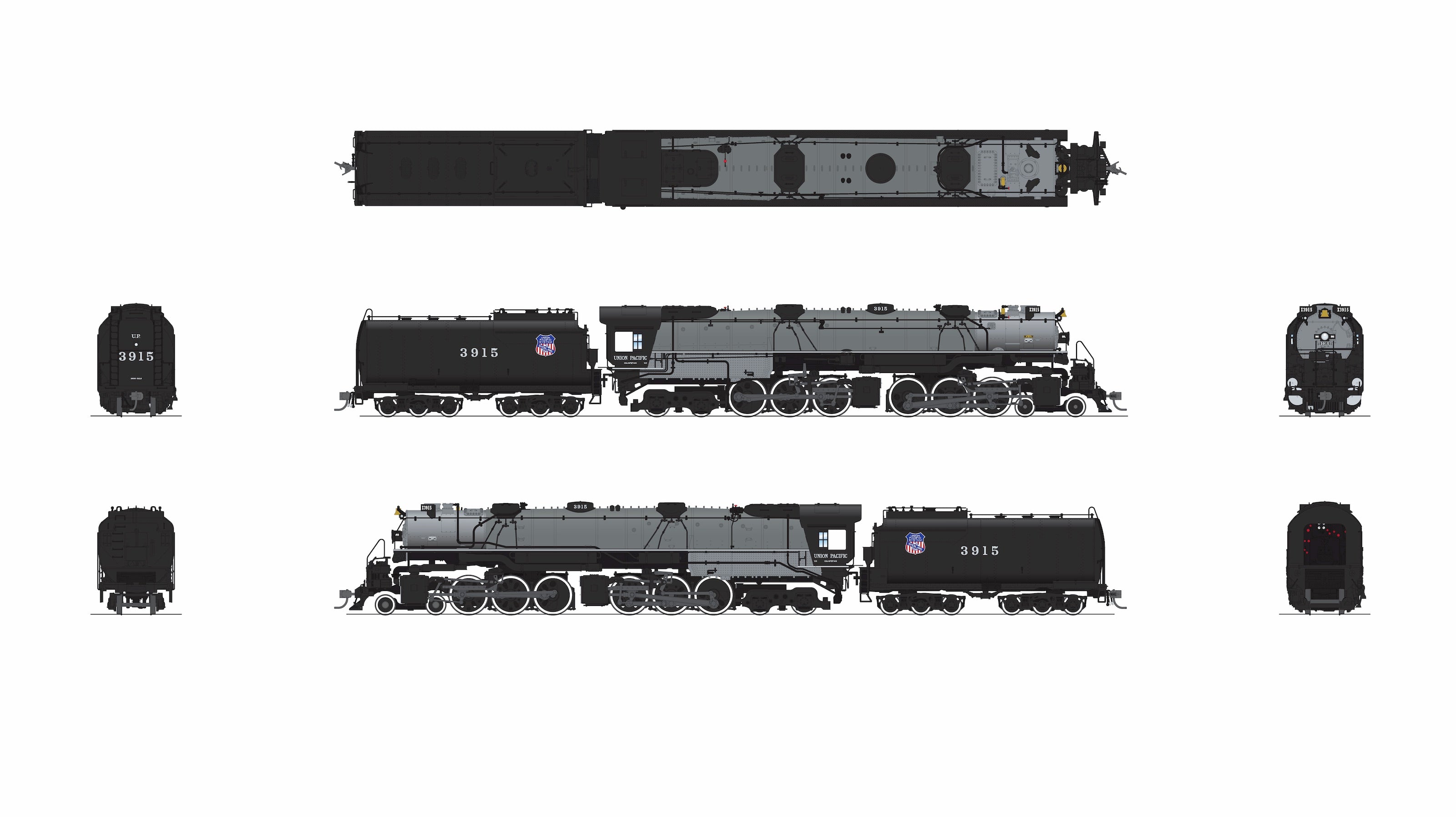 BLI 9917 HO Challenger CSA-2 UP 3915 - underside view