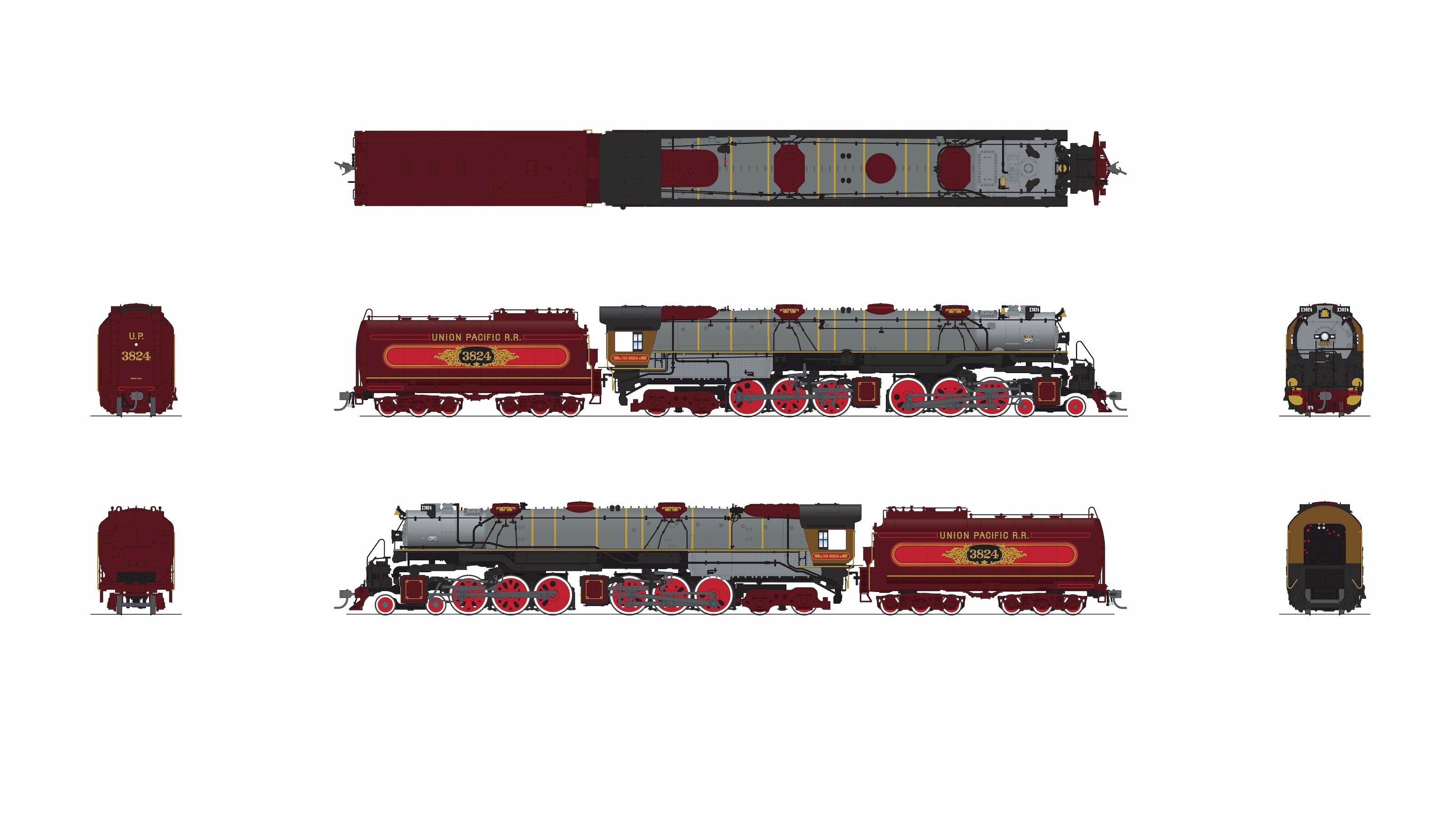 BLI 9920 HO Challenger CSA-2 UP 3824 - underside view