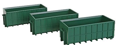 Walthers SceneMaster 4100 HO Scale Large Dumpsters - Assembled - Green (3)