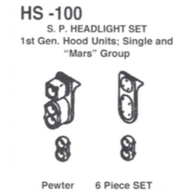Details West 100 HO Scale SP Headlight Set: "Mars" Single End (GP9) - 1 set