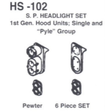 Details West 102 HO Scale SP Headlight Set: "Pyle" Single End (GP9) - 1 set