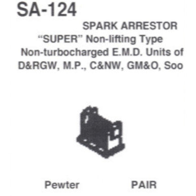 Details West 124 HO Scale Spark Arrestors "Super", Non-Lifting Type - 2 (pair)