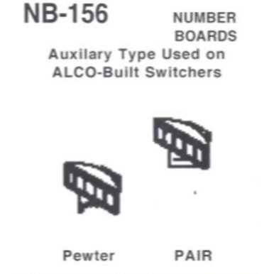 Details West 156 HO Scale Number Boards, Auxiliary Type, ALCO Switchers - 2 (pair)