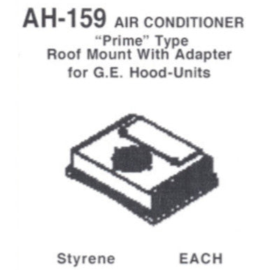 Details West 159 HO Scale Air Conditioner, "Prime" Type, Cab Roof w/ Adaptor - 1
